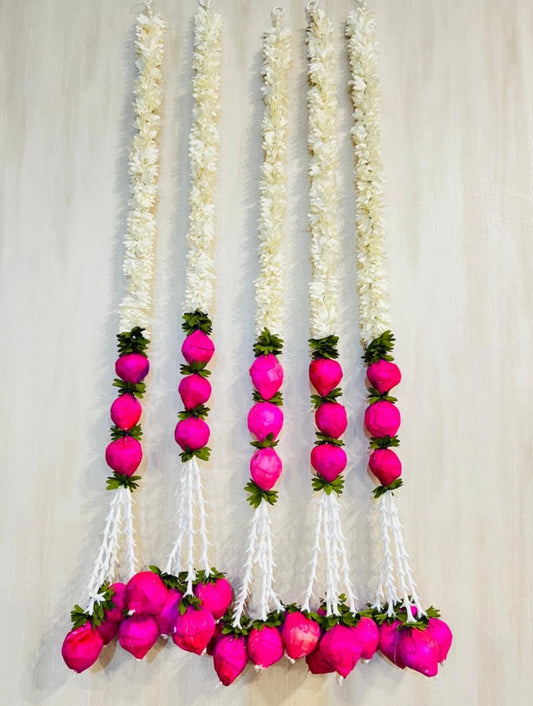 Nutts Handmade Decorative Multicolor Paper Gajra Hanging | Traditional Hanging Paper Gajra Decorative Floral Garland for Festive Home Decor (PAPERG59)