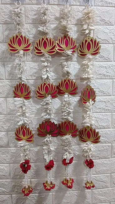 Nutts Handmade MDF Lotus Wall Hanging Decor | Lotus Hanging for Home Door Decoration | Traditional Decorative Lotus Wall Hanging for Festival Decorations Hanging (Lotus 46)