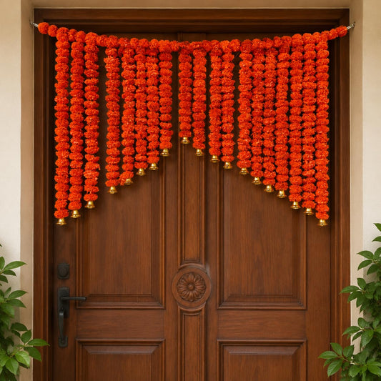 Sellplus Traditional Handmade Genda Bandhanwar Door Hanging Festival Decoration Toran for Home Temple Entrance Wedding Diwali Pooja Decorative (BDHW52)