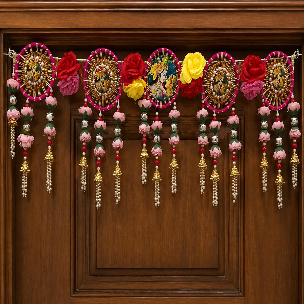 Sellplus Handmade Bandhanwar Toran Decorative | Festive Bandhanwar Toran Door Hanging for Diwali Ganesh Chaturthi Navratri Decoration (Pack of 1) (BDHW36)