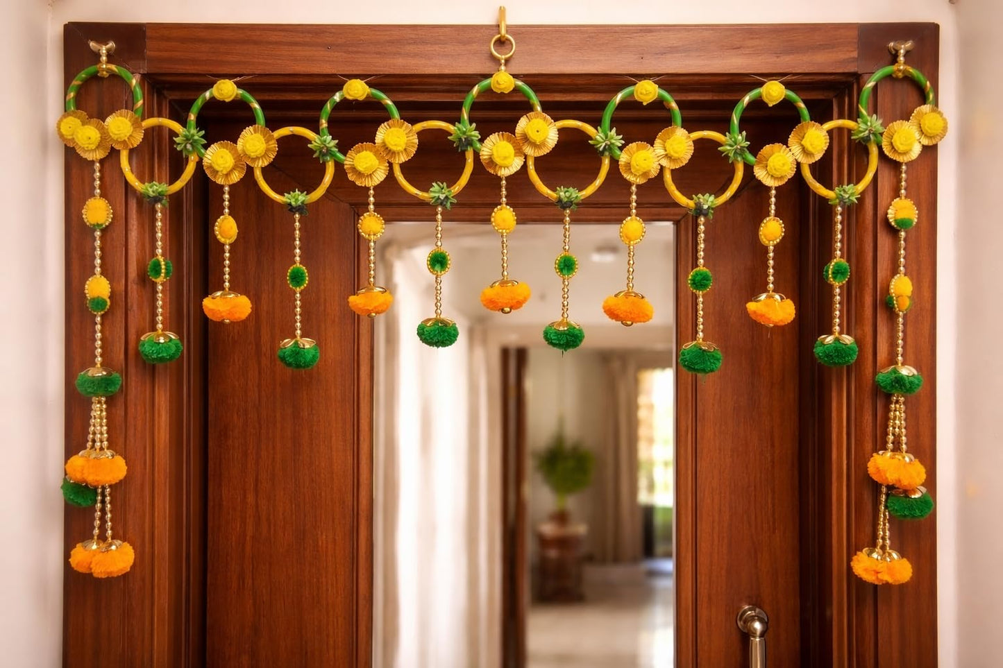 Sellplus Handmade Bandhanwar Decorations | Traditional Bandhanwar Toran Hanging for Entrance Door Wedding Festival Decoration (Pack of 1) (BDHW284)
