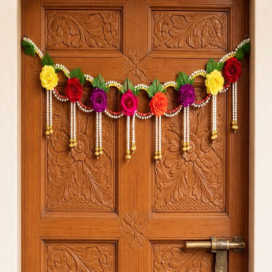 Sellplus Handmade Decorative Artificial Flower Bandhanwar | Traditional Florel Bandhanwar for Main Door Entrance and Welcoming Area (Pack of 1) (BDHW142)