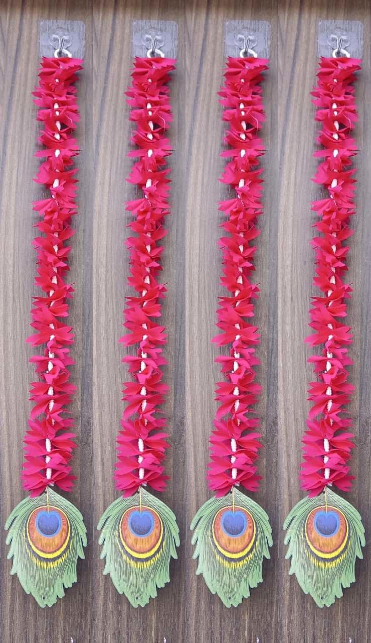 Nutts Handmade Decorative Paper Gajra Hanging | Traditional Decorative Hanging Paper Gajra for Home Entrance Decorations Hanging Pack of 2 (PAPERG90)