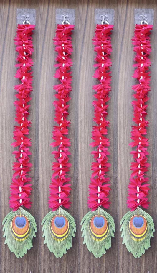 Nutts Handmade Decorative Paper Gajra Hanging | Traditional Decorative Hanging Paper Gajra for Home Entrance Decorations Hanging Pack of 2 (PAPERG90)