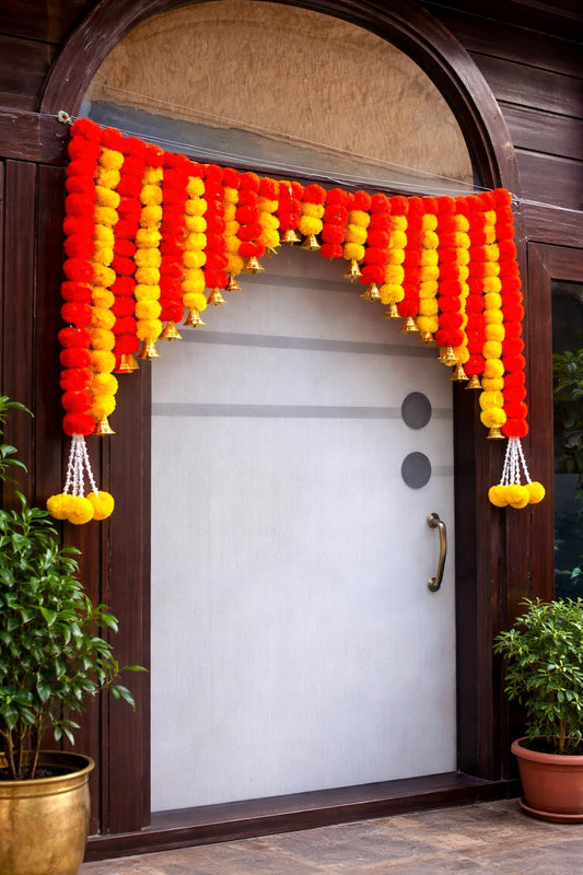 Sellplus Handmade Bandhanwar Multicolor Artificial Floral Decorations | Traditional Decorative Door Toran Bandhanwar Hanging for Festive Home Entrance Decor (Pack of 1) (BDHW244)