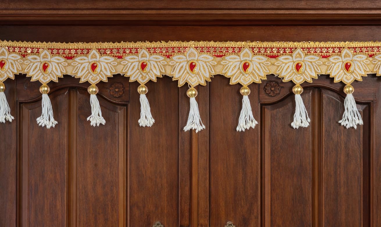 Sellplus Handmade Bandhanwar Flower Decorations | Traditional Indian Bandhanwar Toran Hanging for Main Door Pooja Mandir Diwali Decoration (Pack of 1) (BDHW351)