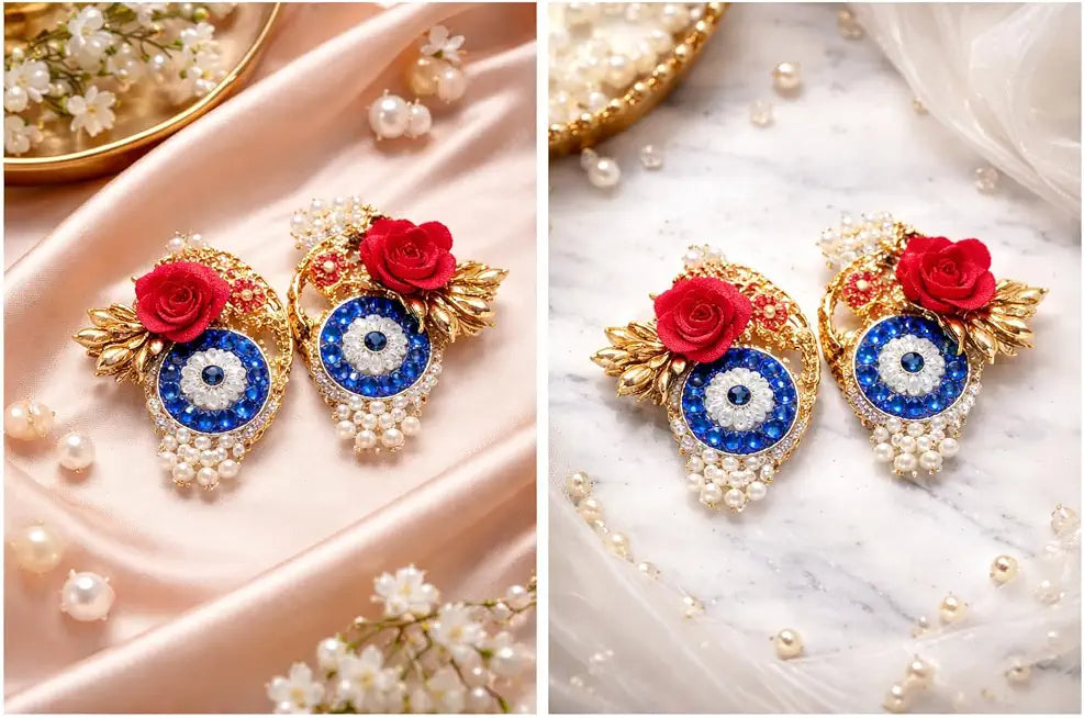Nutts Handmade Evil Eye Booti Shubh-Labh Hanging for Decoration Traditional Toran for Home Decor (EvilEyeH-05)