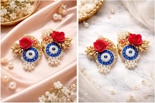 Nutts Handmade Evil Eye Booti Shubh-Labh Hanging for Decoration Traditional Toran for Home Decor (EvilEyeH-05)