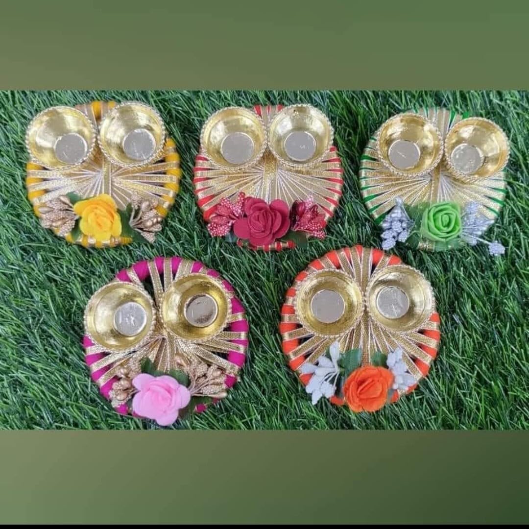 Sellplus Elegant Decorative Tealight Holder Festival Home Decor Mandir Table Centerpiece Wedding Diwali Candle Stand(Pack of 4) (Tealight-258)