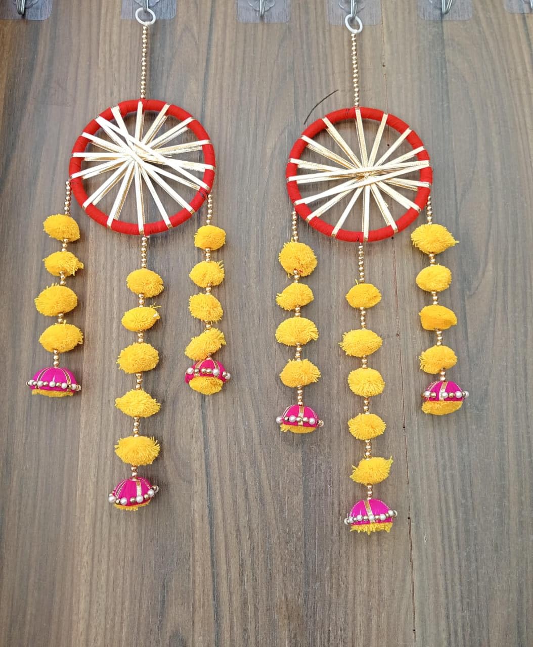 Nutts Decorative Multicolour Pom-Pom Toran | Traditional Toran for Home Decor | (PMPMT19)