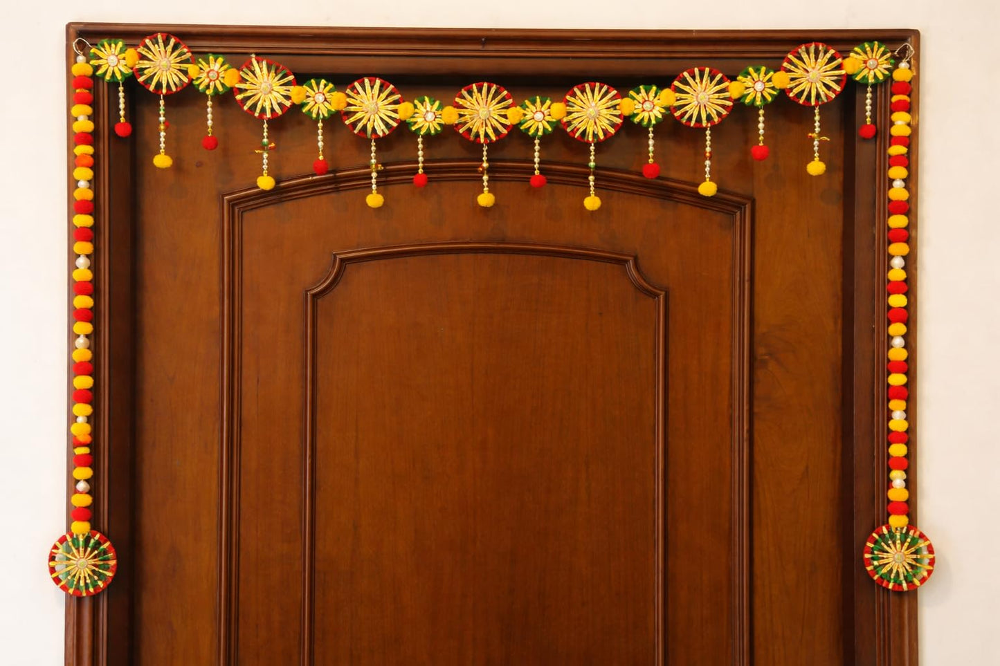 Sellplus Handcrafted Artificial Flower Decorative Bandhanwar | Traditional Bandhanwar Toran Hanging for Home Decorations Festive (Pack of 1) (BDHW376)