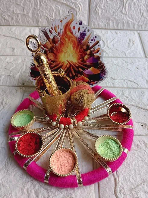 Traditional Decorative Holi Plate Decorative Holi Return Gifts for Festival Celebration (HOLITHALI-57) (Pack Of 1)