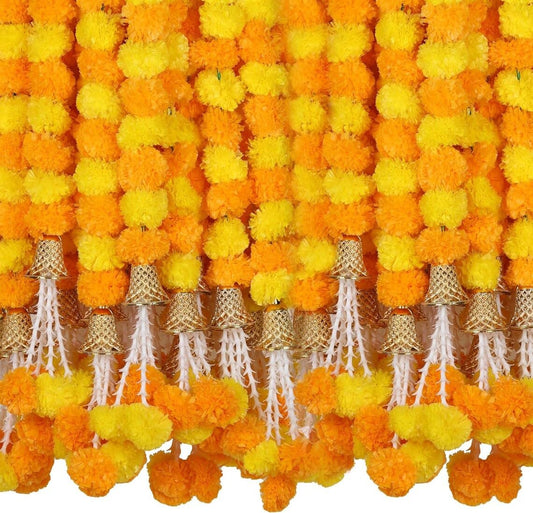 Nutts Multicolour Artificial Genda Toran | Handmade Decorative Beads Toran for Decoration | Traditional Hanging for Home and Office Decor (PMPMT54)