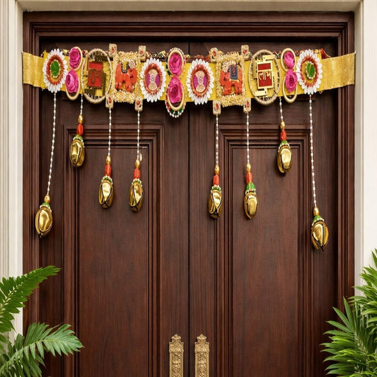Sellplus Handmade Florel Bandhanwar Toran Hanging Decorative | Handcrafted Decorative Bandhanwar Toran for Door Entrance Wall Temple Decor (Pack of 1) (BDHW05)