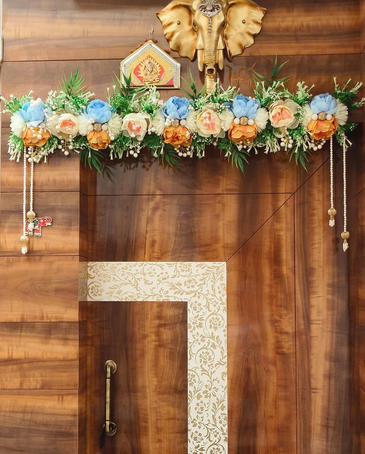 Sellplus Handmade Bandhanwar Artificial Flower Decorations | Decoartive Floral Bandhanwar for Main Door Entrance and Welcoming Area Decorations (Pack of 1) (BDHW509)