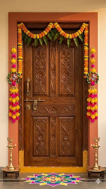 Nutts Handmade Wall Hanging Decorative Door Toran Tassel Religious Home Temple Festival Decorations Pack of 2 (Small300)