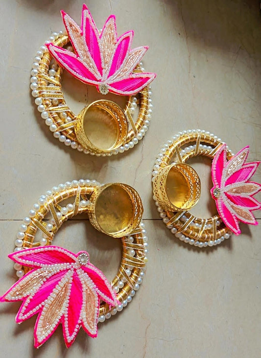 SellPlus Handmade Decorative Tealight Candle Holder for Home Decoration Diya Diwali Decoration Items Small T Lites Christams Diya Votives -Return Gift for Wedding Table Decor (Tealight-104)