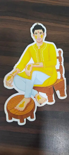 Nutts MDF Wooden Haldi for Decoration, Art & Craft Decor,Home Decoration, Wedding Decorations Items (Pack of 2) (RM-MDFW42)