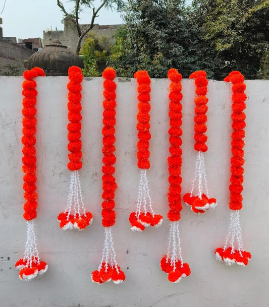 Nutts Multicolour Artificial Genda Toran | Handmade Decorative Beads Toran for Decoration | Traditional Hanging for Home and Office Decor (PMPMT14)