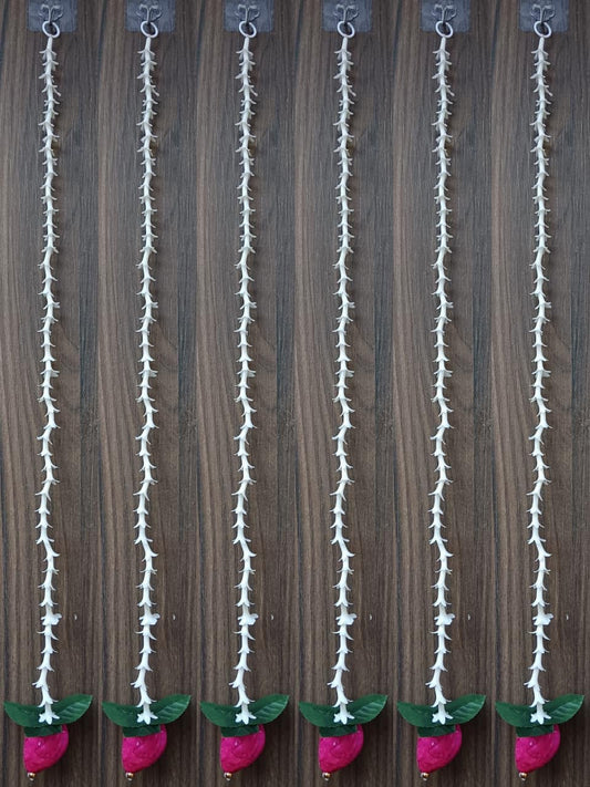 Nutts Handmade Decorative Paper Gajra Hanging | Traditional Floral Paper Gajra Hanging for Door Wall Mandir Festival Home Entrance Hanging Decorations (PAPERG71)