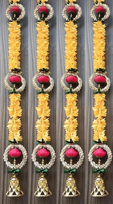 Nutts Handmade Decorative Paper Gajra Hanging | Traditional Decorative Hanging Paper Gajra for Home Entrance Decorations Hanging Pack of 2 (PAPERG93)