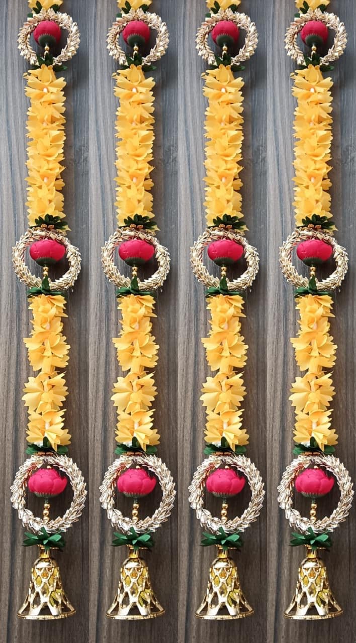 Nutts Handmade Decorative Paper Gajra Hanging | Traditional Decorative Hanging Paper Gajra for Home Entrance Decorations Hanging Pack of 2 (PAPERG93)