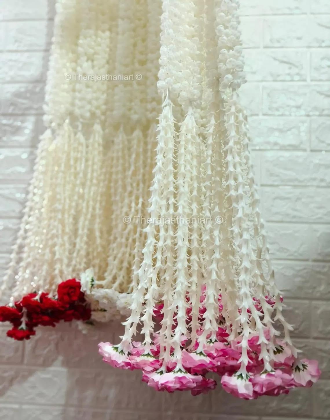 Nutts Decorative Handcrafted Artificial Mogra Hanging | Artificial Flower Hanging | Multicolour Toran for Home Decor (MOGRAH28)
