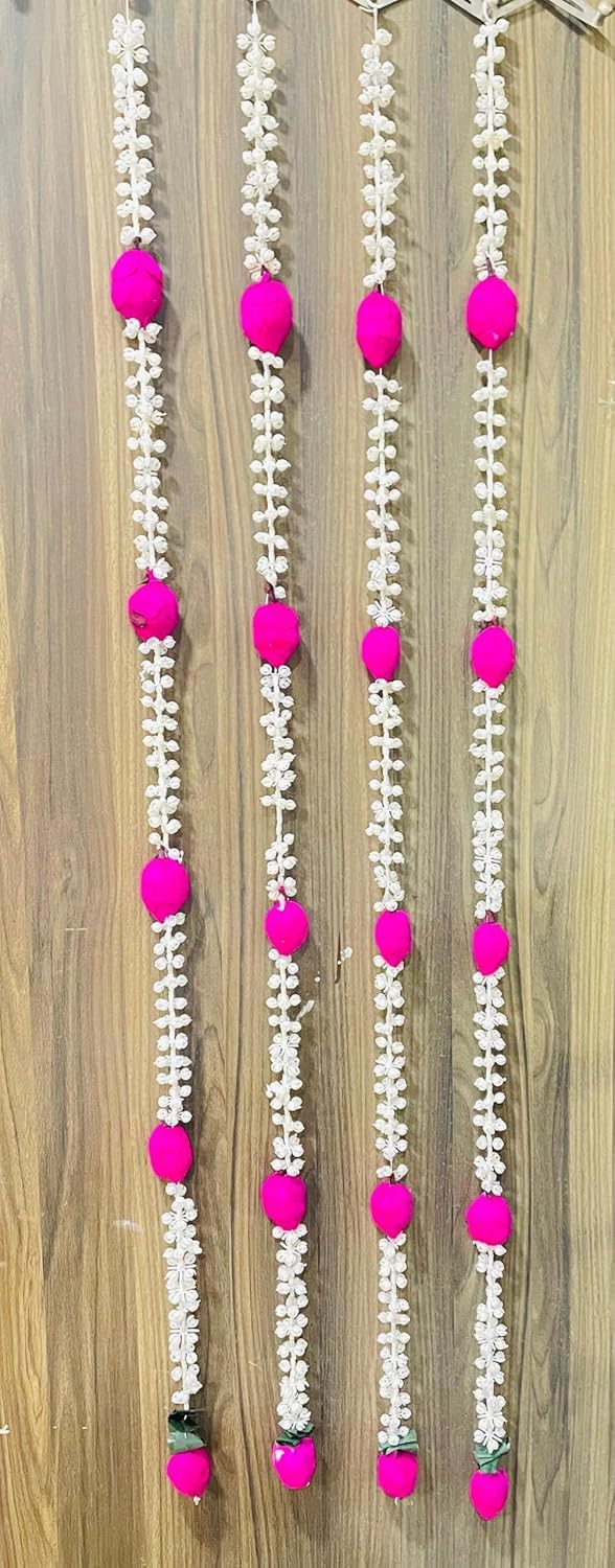 Nutts Decorative Handmade Mogra Beads Hanging for Home Decor | Traditional Artificial Flower Hanging | Toran for Home and Festival decortion (MOGRAH53)