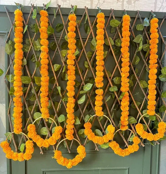 Genda Circle Hanging Toran for Home Decoration | Home Wall & Door Decor| Pooja Room,Office,Birthday, Wedding Stage,Backdrop Decorative Items (Pack of 6)