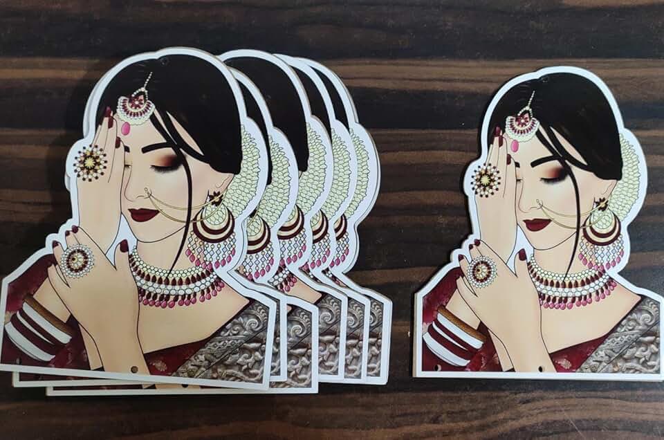 MDF Bridal Wooden for Decoration Art & Craft Decor Home Decoration Wedding Decorations Items (Pack of 2) (RM-MDFW01)
