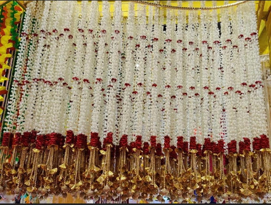 Nutts Decorative Handmade Mogra Beads Hanging for Home Decor | Traditional Artificial Flower Hanging | Toran for Home and Festival decortion (MOGRAH42)