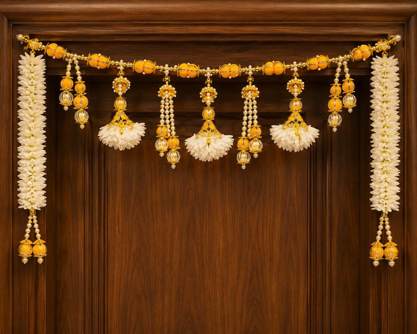 Sellplus Handmade Bandhanwar Decorations | Decorative Bandhanwar Toran Hanging for Home Entrance Mandir Door Festival and Wedding Decoration (Pack of 1) (BDHW189-2)
