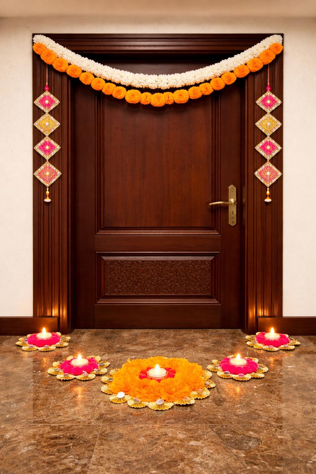 Sellplus Handmade Bandhanwar Decorations | Traditional Bandhanwar Toran Hanging for Entrance Door Wedding Festival Decoration (Pack of 1) (BDHW277)