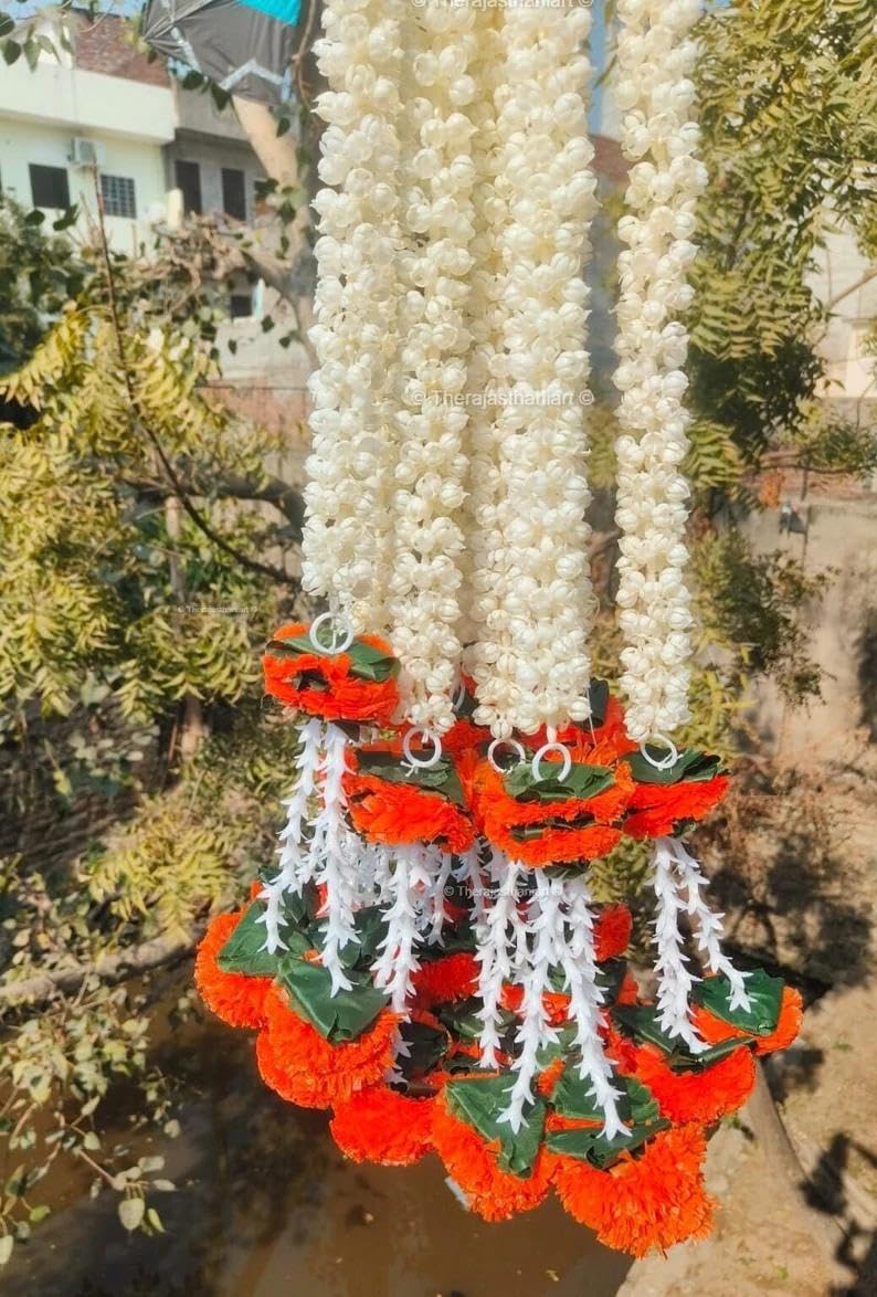 Nutts Handmade Decorative Mogra Bell Beads Hanging | Traditional Mogrra Hanging for Festival Decoration | Toran for Home Decor (MOGRAH04)