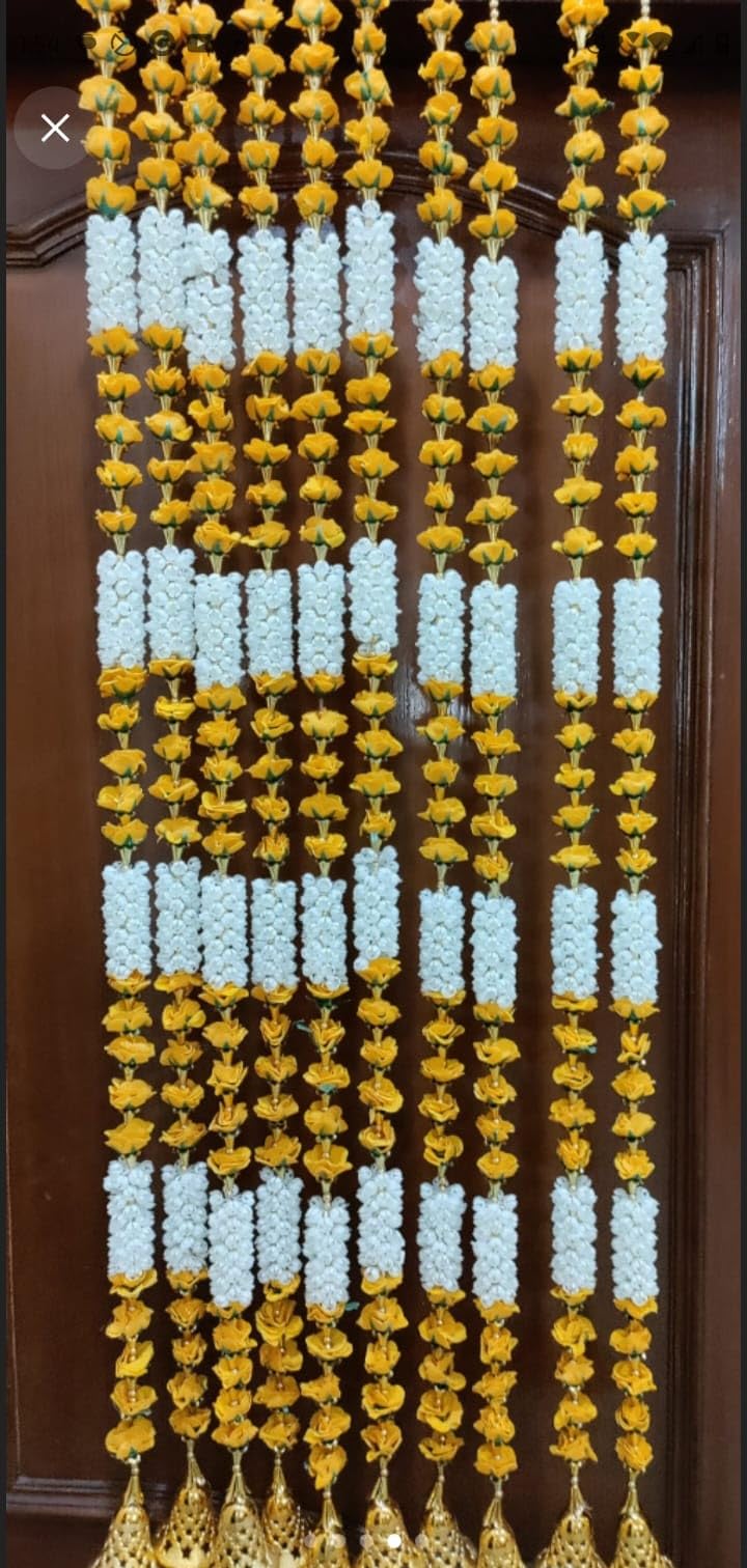 Nutts Handmade Decorative Mogra Bell Beads Hanging | Traditional Mogrra Hanging for Festival Decoration | Toran for Home Decor (MOGRAH01-1)