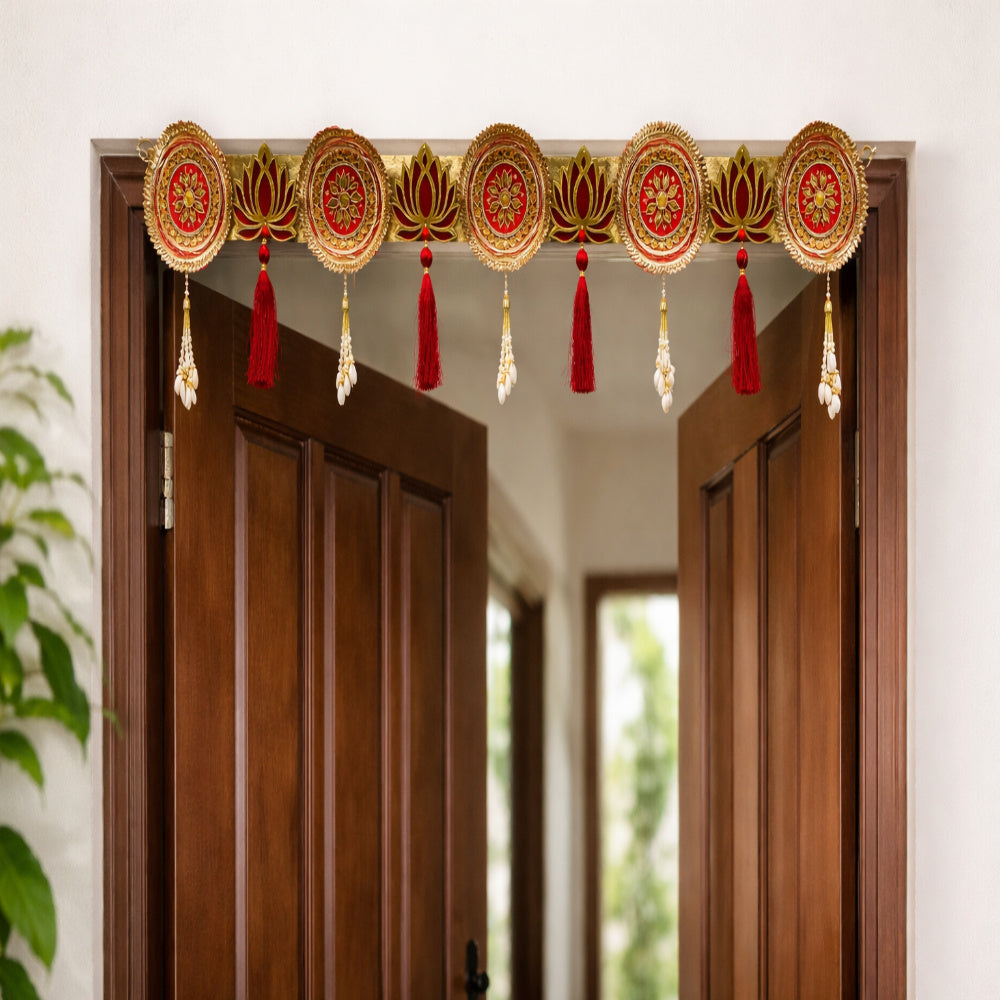 Nutts Decorative Lotus Patra Bandhanwar with Lotus Rangoli Paper Gara Patra Hanging For Home Decor