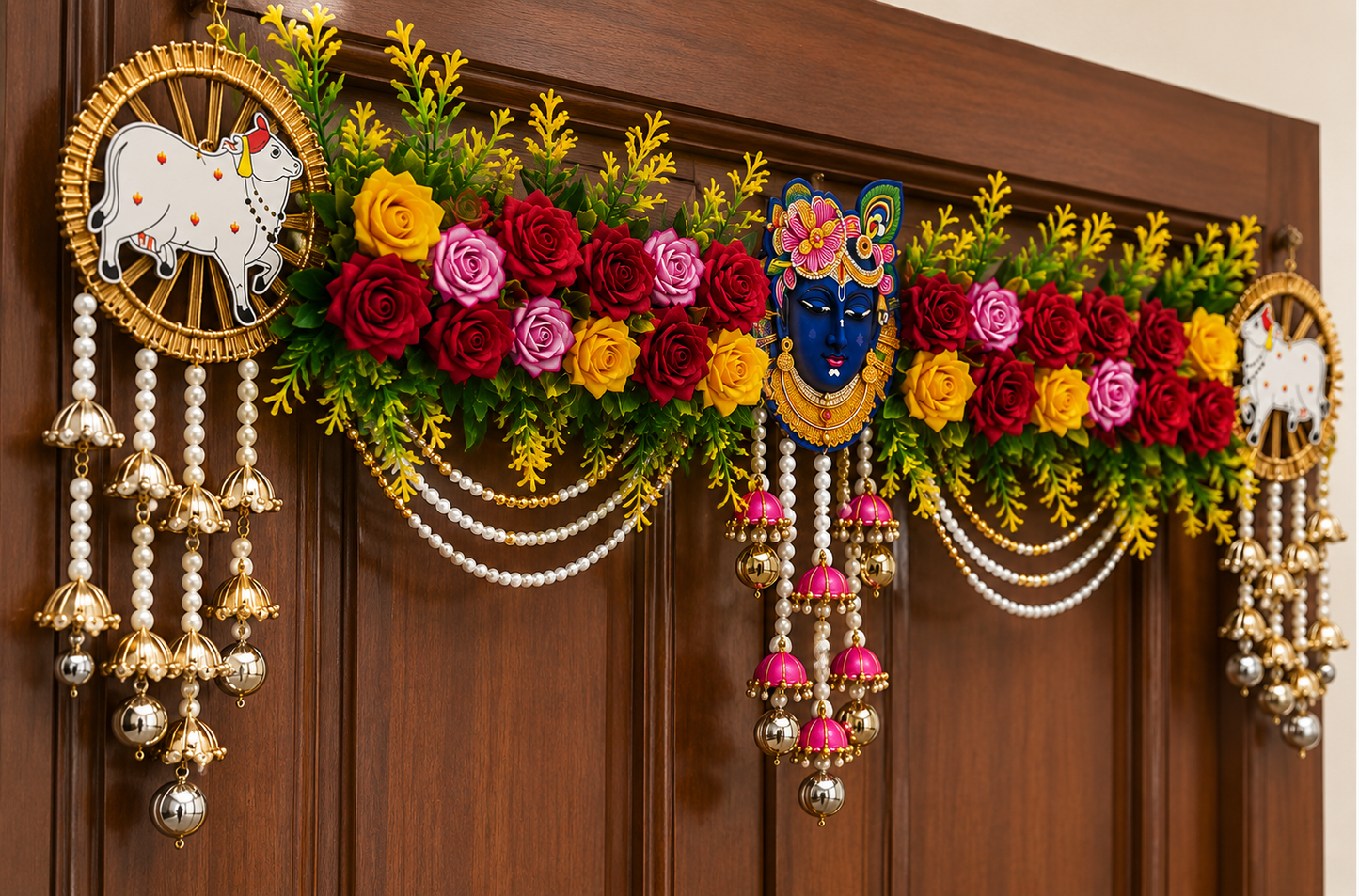Nutts Elegant Bandhanwar with Beads for Home Entrance