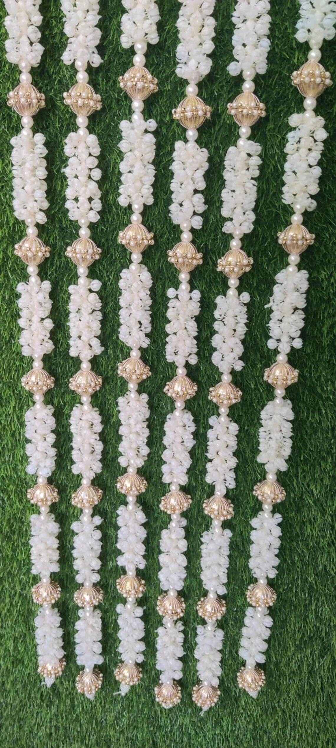 Nutts Handmade Decorative Mogra Bell Beads Hanging | Traditional Mogrra Hanging for Festival Decoration | Toran for Home Decor (MOGRAH07)