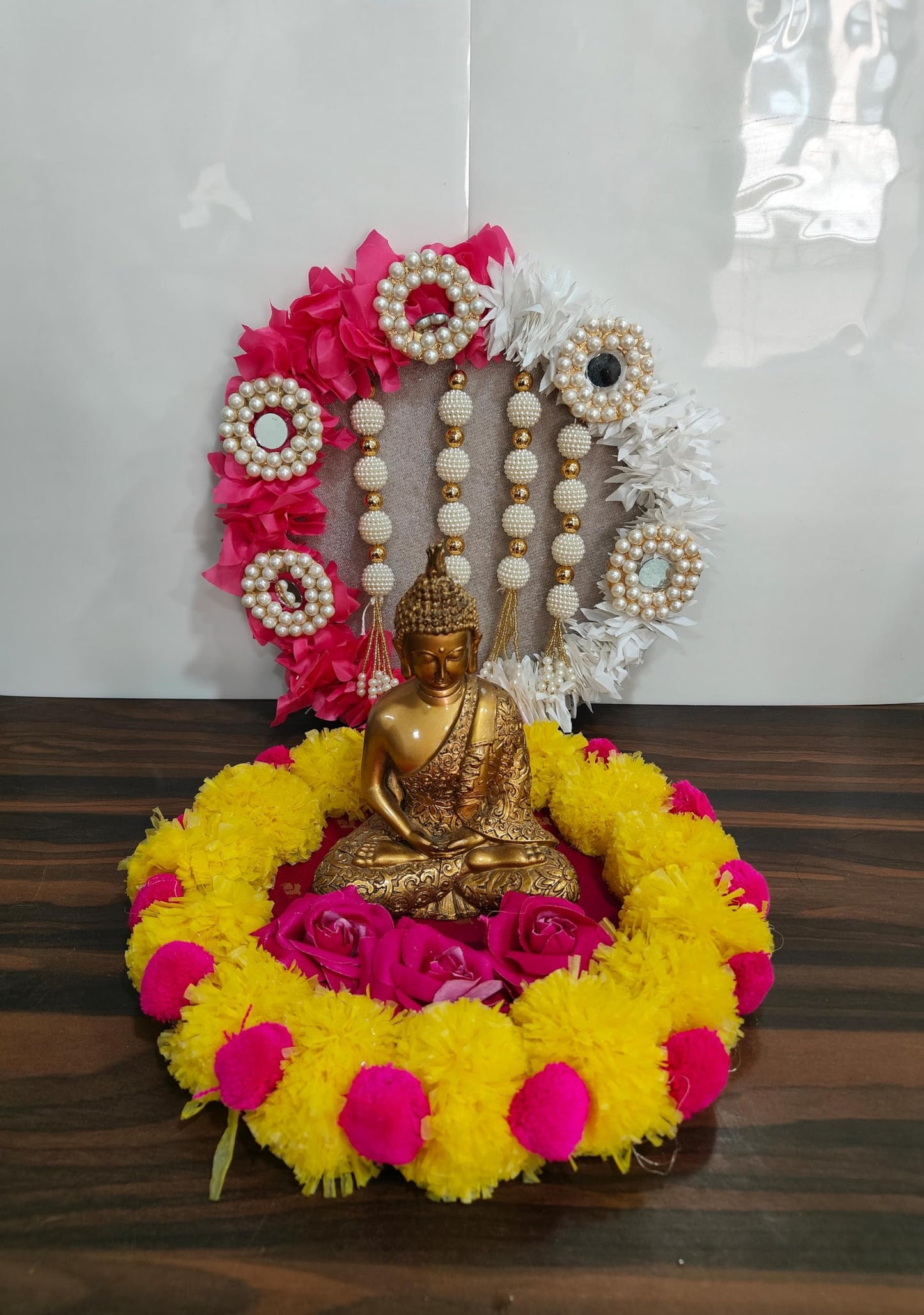 Nutts Royal Wooden God Singhasan Decorative Pooja Mandir Throne Sacred Idol Seat Traditional Temple Home Festival Worship Display Elegant Design (Singhasan11)
