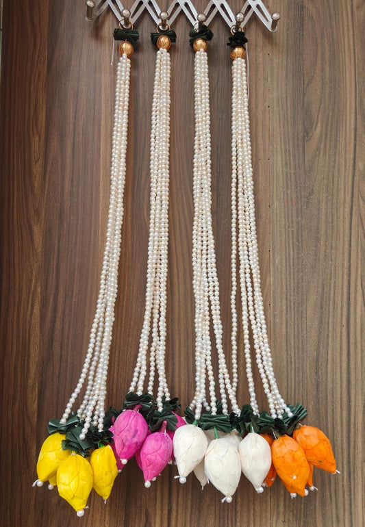 Nutts Handmade Decorative Paper Gajra Hanging | Traditional Floral Paper Gajra Hanging for Door Wall Mandir Festival Home Entrance Hanging Decorations (PAPERG79)
