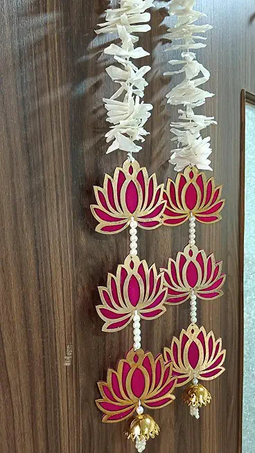 Nutts Handmade MDF Lotus Wall Hanging Decor | Traditional Hanging for Home Entrance Decorations | Pooja Decor Hanging (Lotus 19)