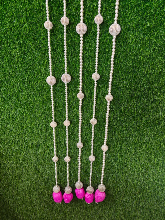 Nutts Handmade Decorative Paper Gajra Hanging | Traditional Designer White Paper Gajra Toran Hanging for Home Wedding Pooja Decoration (PAPERG125)
