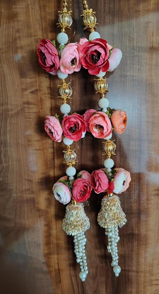 Nutts Decorative Handmade Flower Hanging | Multicolour Artificial Flower Hanging for Festival Decoration | Florel Beads Toran for Home Decor (FlowerH05)