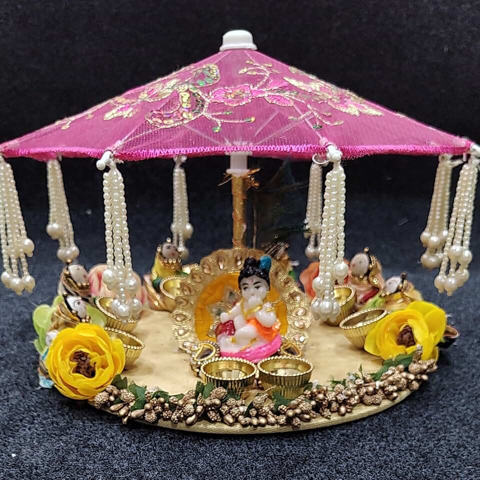Handmade Umbrella Style platter | Use for Like Tilak Platter | Festive Platter