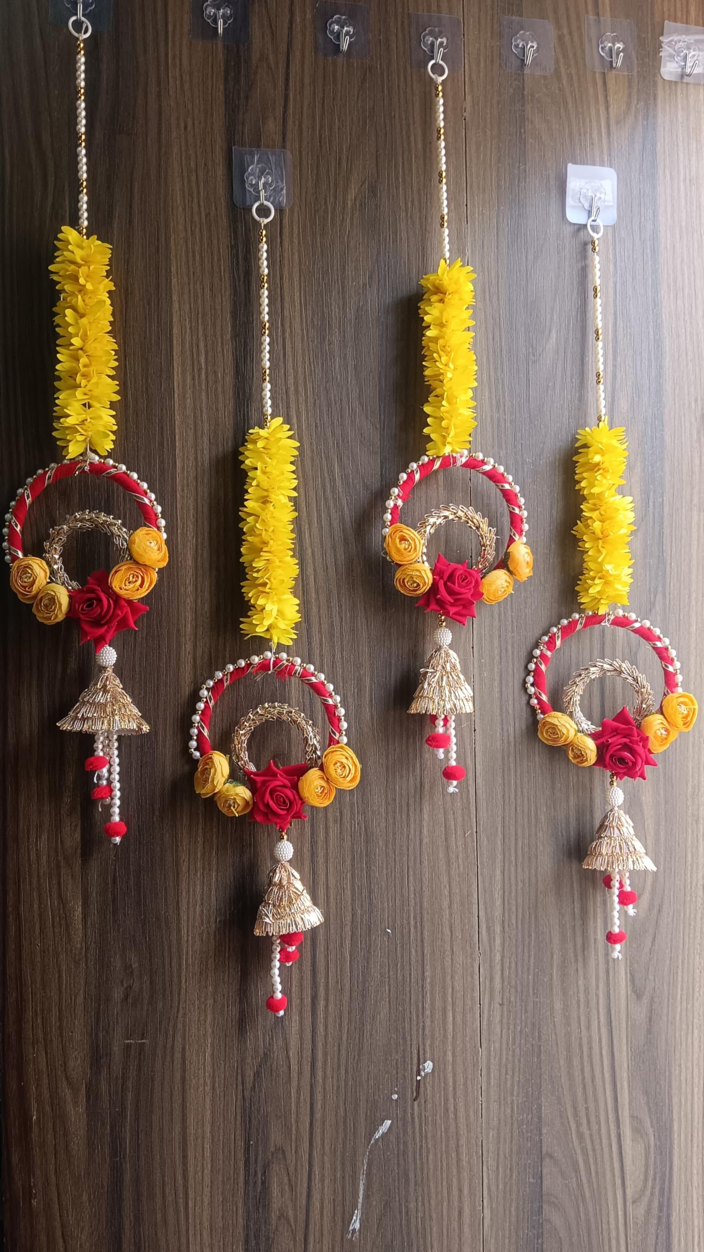 Nutts Handmade Decorative Paper Gajra Hanging | Traditional Floral Paper Gajra Hanging for Door Wall Mandir Festival Home Entrance Hanging Decorations (PAPERG70)