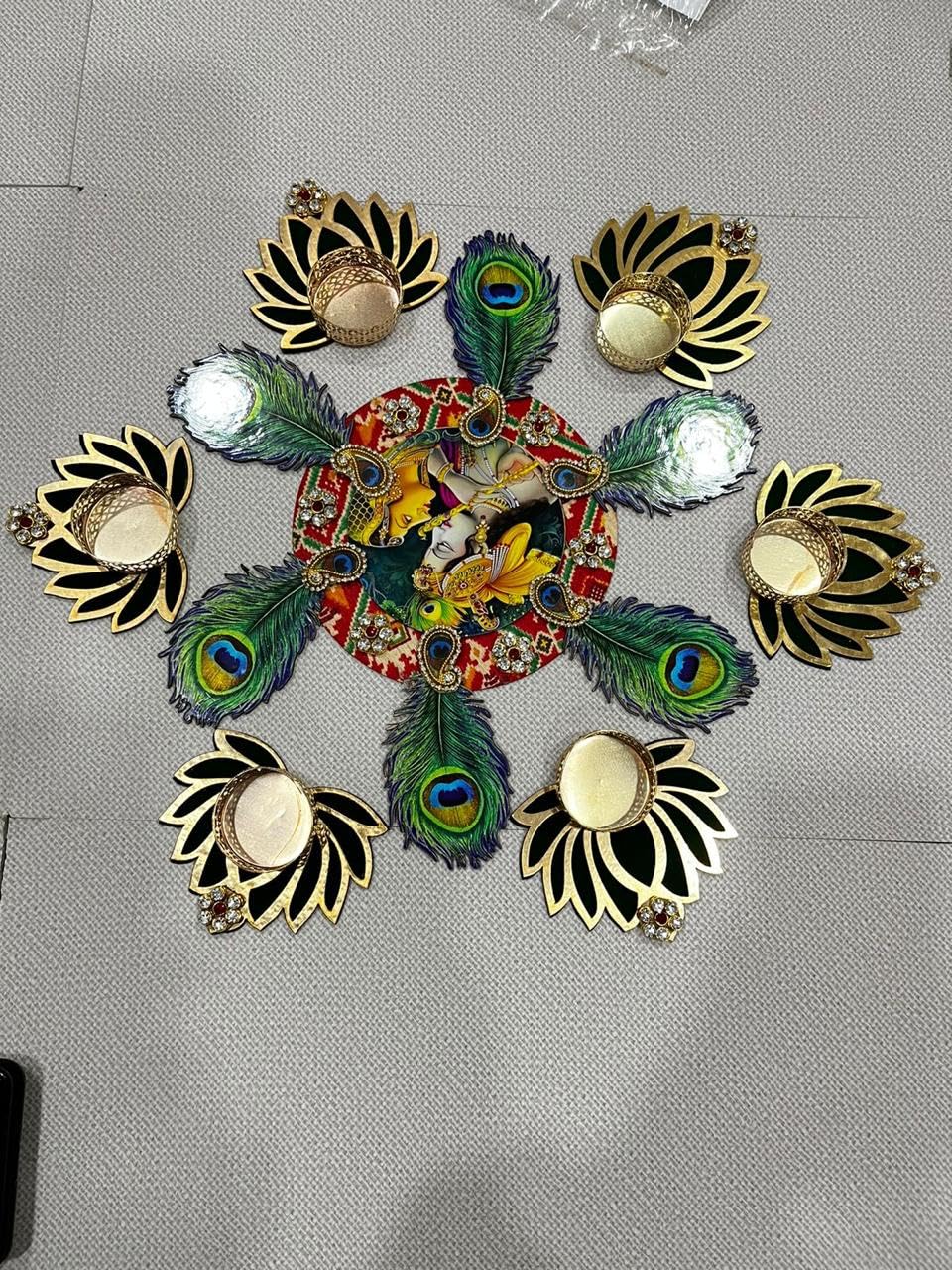 Sellplus Beautifully Crafted Rangoli with an Elegant Floral Pattern that enhances the Beauty of Your Home Entrance Pooja Room Living Room Office or Festive (Rang39)