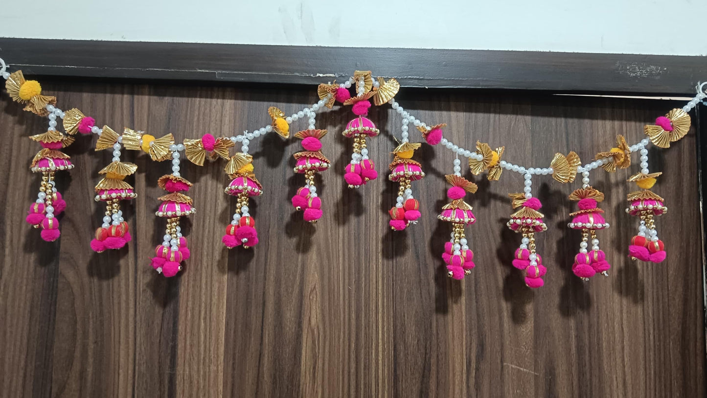 Sellplus Handcrafted Artificial Flower Multicolour Decorative Bandhanwar | Decorative Festival Bandhanwar Toran for Home Office and Mandir Entrance Decor Festive (Pack of 1) (BDHW443)