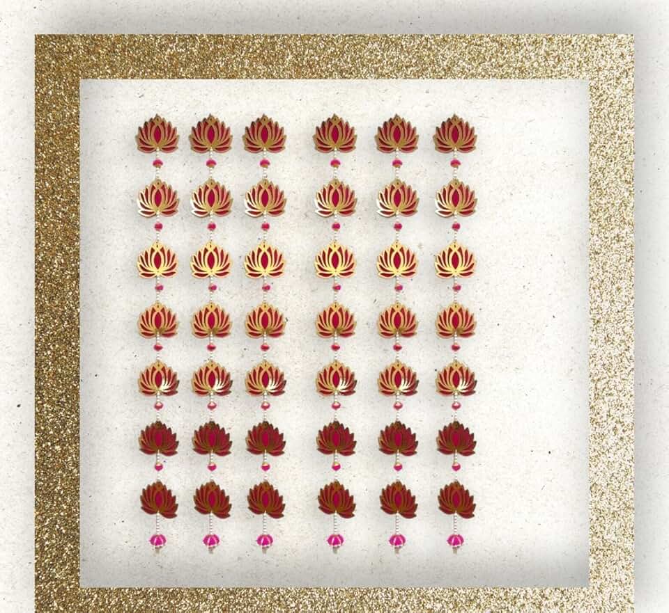 Lotus with Golden Beads Hanging for Home Decor,Diwali Decor,Wedding and All Festival Decor