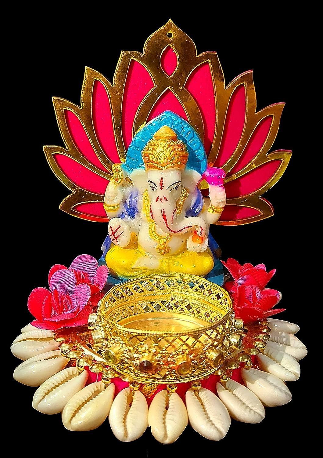 Sellplus Elegant Decorative Festival Candle Holder Tea Light Stand for Home Pooja Wedding Party Living Room Table Decor(Pack of 2) (Tealight-387)