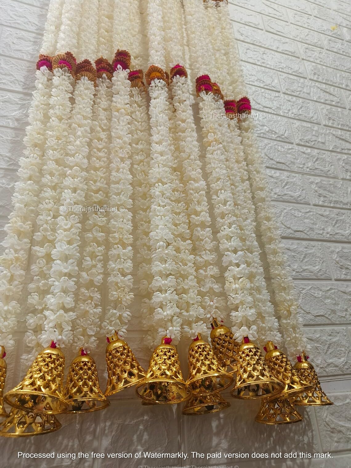 Nutts Handmade Decorative Mogra Bell Beads Hanging | Traditional Mogrra Hanging for Festival Decoration | Toran for Home Decor (MOGRAH08)